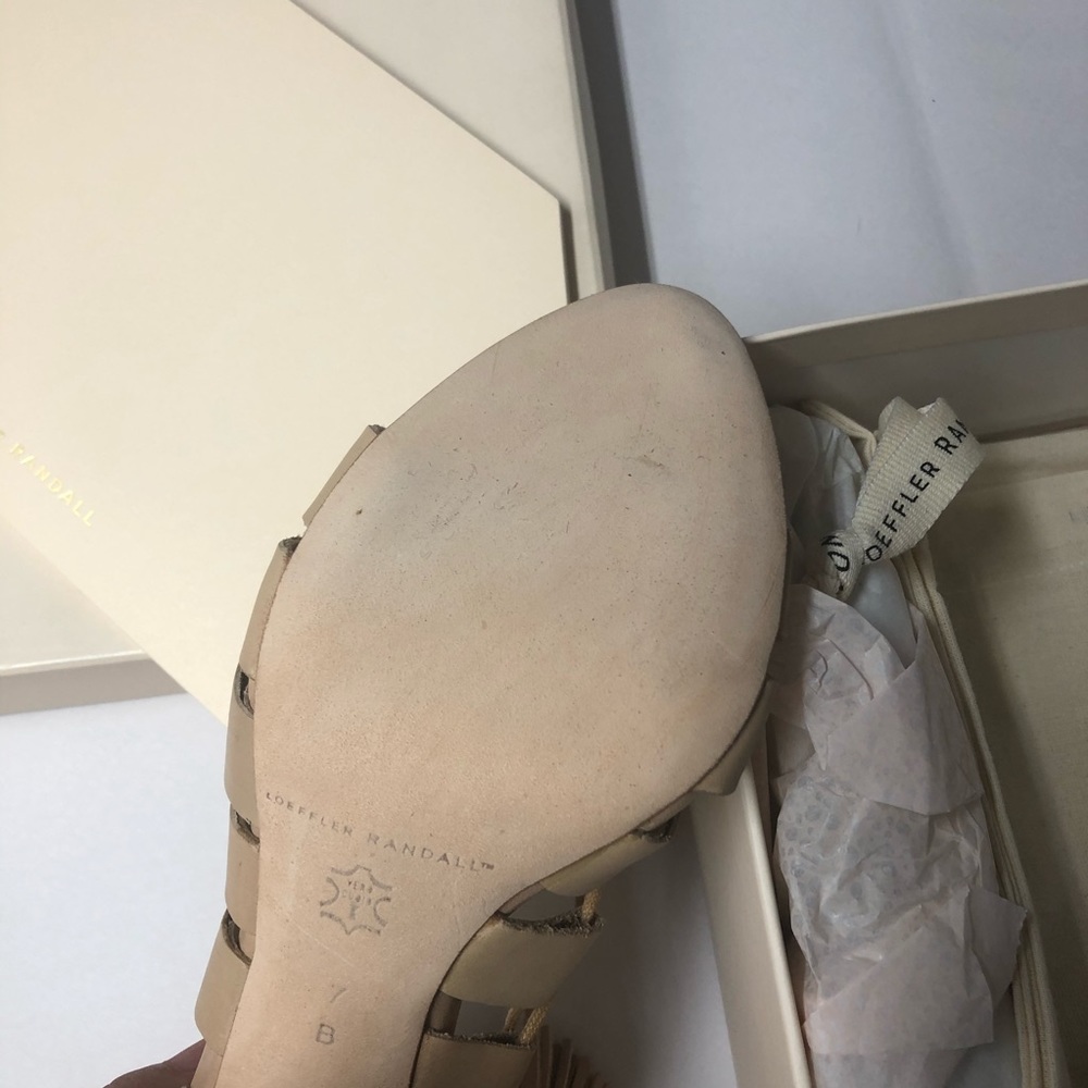 Loeffler Randall Nude Lace Up Luz Sandals Size 7 - Picture 9 of 9